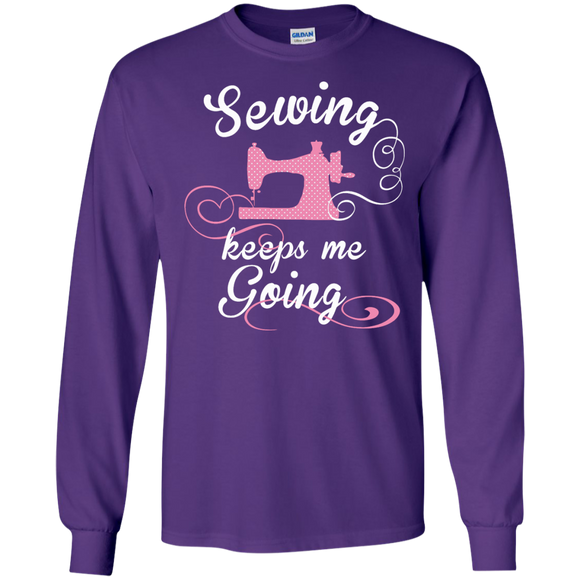 Sewing Keeps Me Going Long Sleeve Ultra Cotton T-Shirt - Crafter4Life - 1