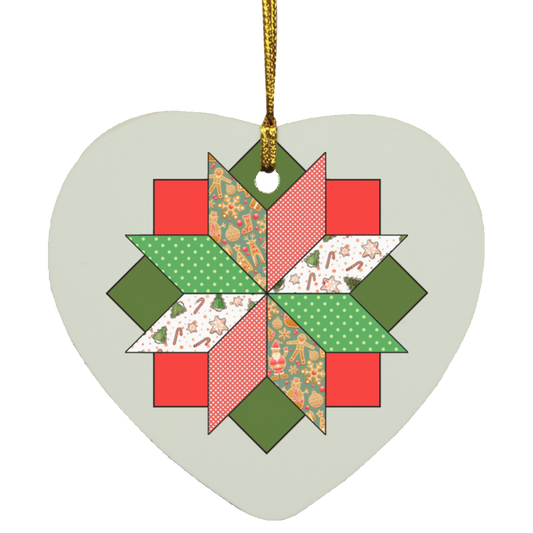 Christmas Star Heart Ornament