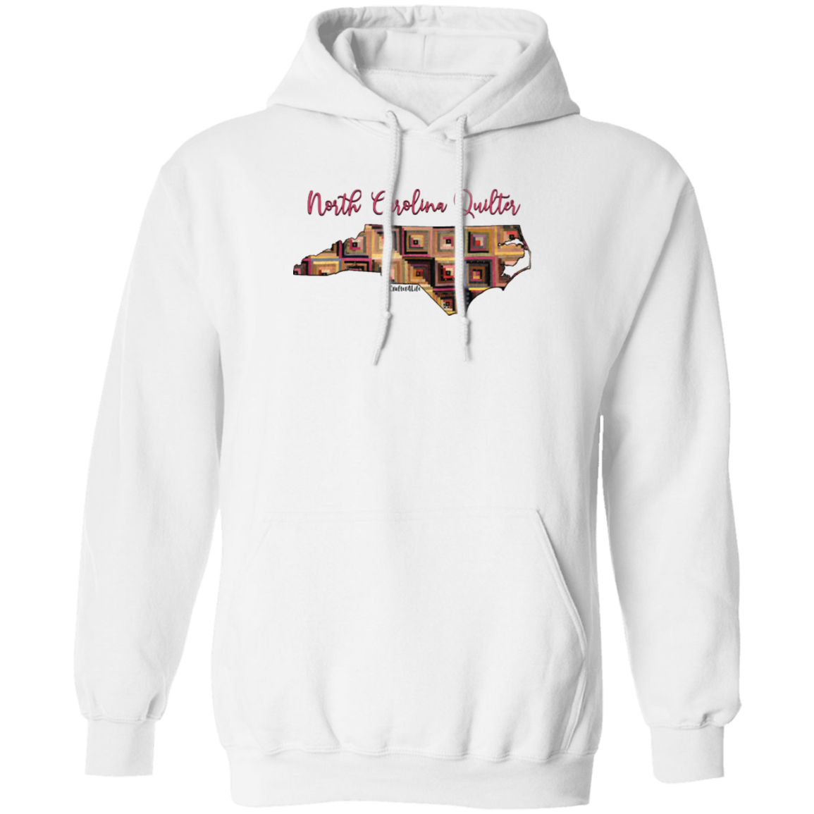 North Carolina Quilter Pullover Hoodie, Gift for Quilting Friends and Family