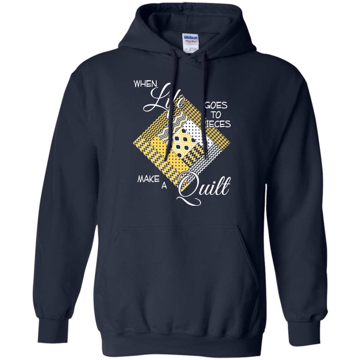 Make a Quilt (yellow) Pullover Hoodies - Crafter4Life - 1