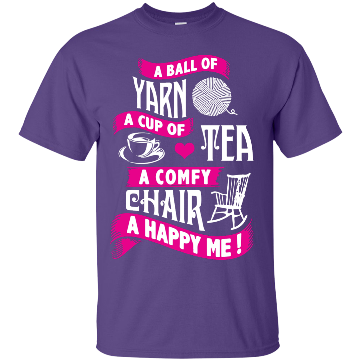 A Ball of Yarn, A Happy Me Custom Ultra Cotton T-Shirt - Crafter4Life - 11