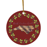 North Carolina Quilter Christmas Circle Ornament