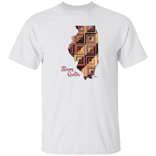 Illinois Quilter T-Shirt, Gift for Quilting Friends and Family
