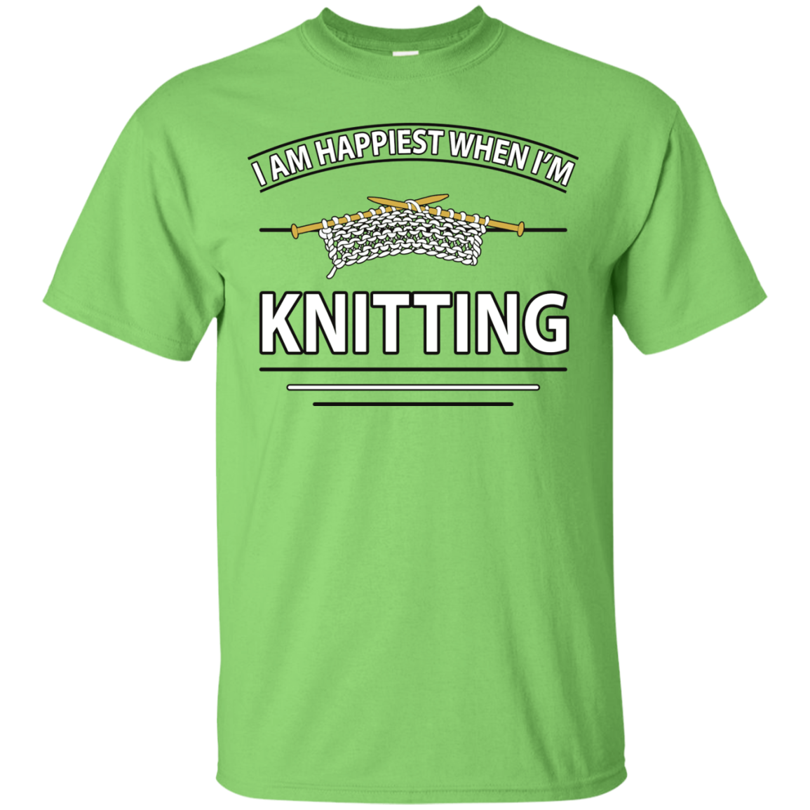 I Am Happiest When I'm Knitting Custom Ultra Cotton T-Shirt - Crafter4Life - 8