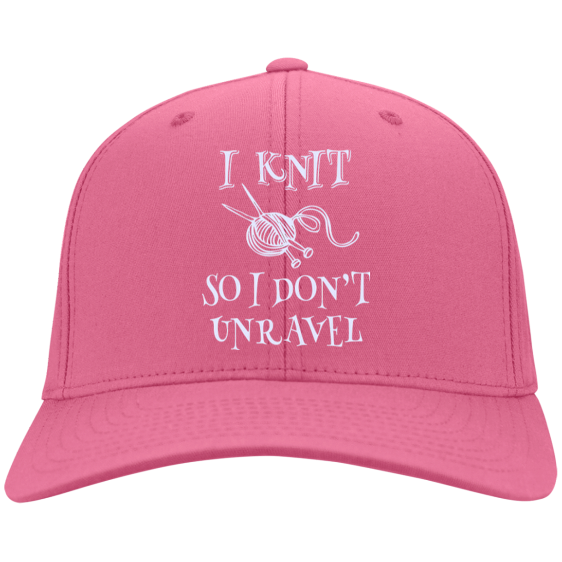 I Knit So I Don't Unravel Twill Cap