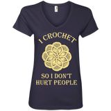 I Crochet So I Don't Hurt People Ladies V-neck Tee - Crafter4Life - 5