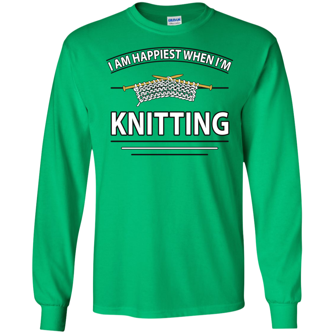 I Am Happiest When I'm Knitting Long Sleeve Ultra Cotton T-Shirt - Crafter4Life - 6