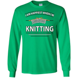 I Am Happiest When I'm Knitting Long Sleeve Ultra Cotton T-Shirt - Crafter4Life - 6