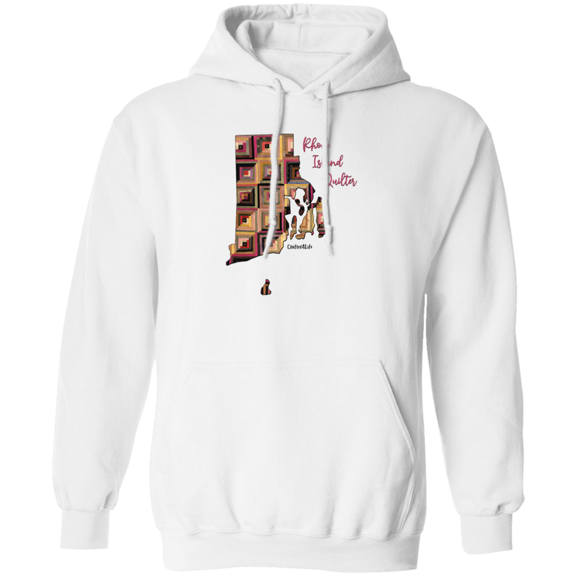 Rhode Island Quilter Pullover Hoodie, Gift for Quilting Friends and Family