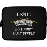 I Knit So I Don't Hurt People Laptop Sleeves