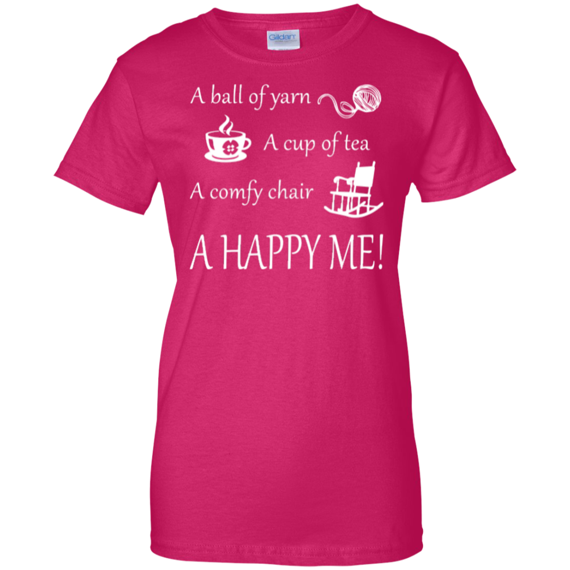 A Happy Me Ladies Custom 100% Cotton T-Shirt - Crafter4Life - 1