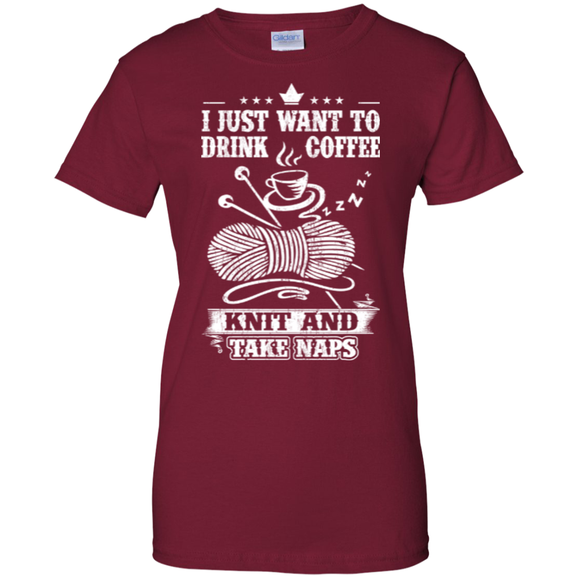 Coffee-Knit-Nap Ladies Custom 100% Cotton T-Shirt - Crafter4Life - 3