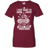 Coffee-Knit-Nap Ladies Custom 100% Cotton T-Shirt - Crafter4Life - 3
