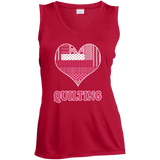 Heart Quilting Ladies Sleeveless V-Neck - Crafter4Life - 4