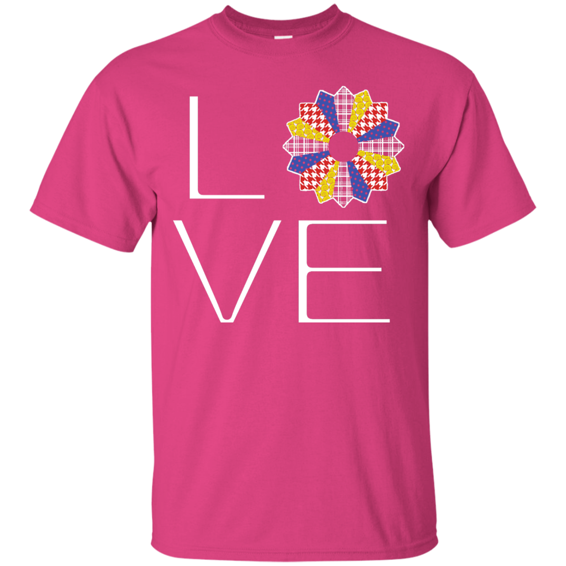 LOVE Quilting (Primary Colors) Custom Ultra Cotton T-Shirt - Crafter4Life - 7