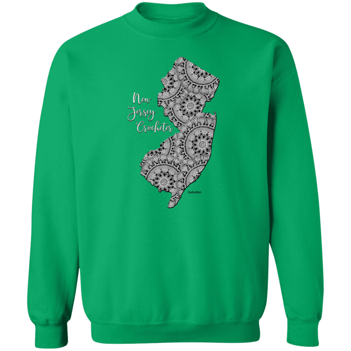 New Jersey Crocheter Crewneck Pullover Sweatshirt