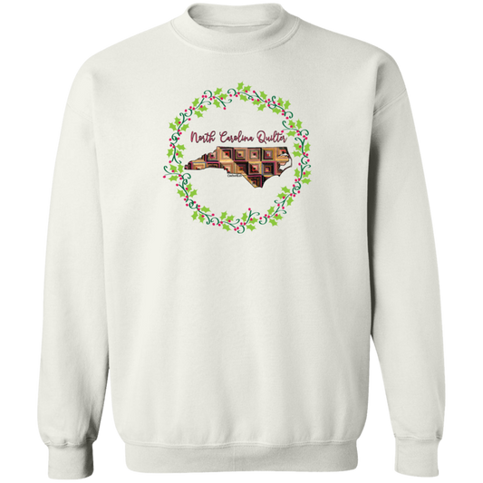 North Carolina Quilter Christmas Crewneck Pullover Sweatshirt