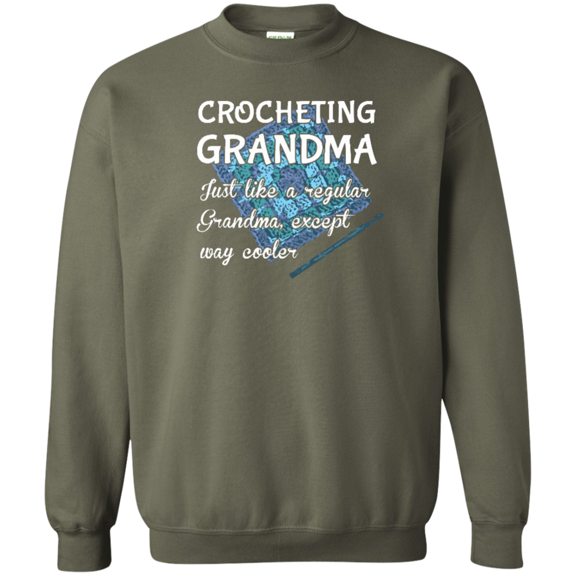 Crocheting Grandma Crewneck Pullover Sweatshirt