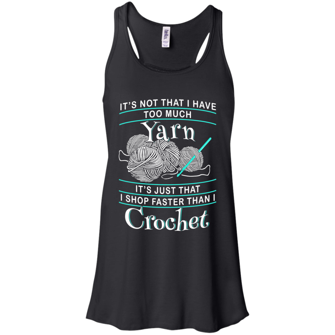 I Shop Faster than I Crochet Flowy Racerback Tank