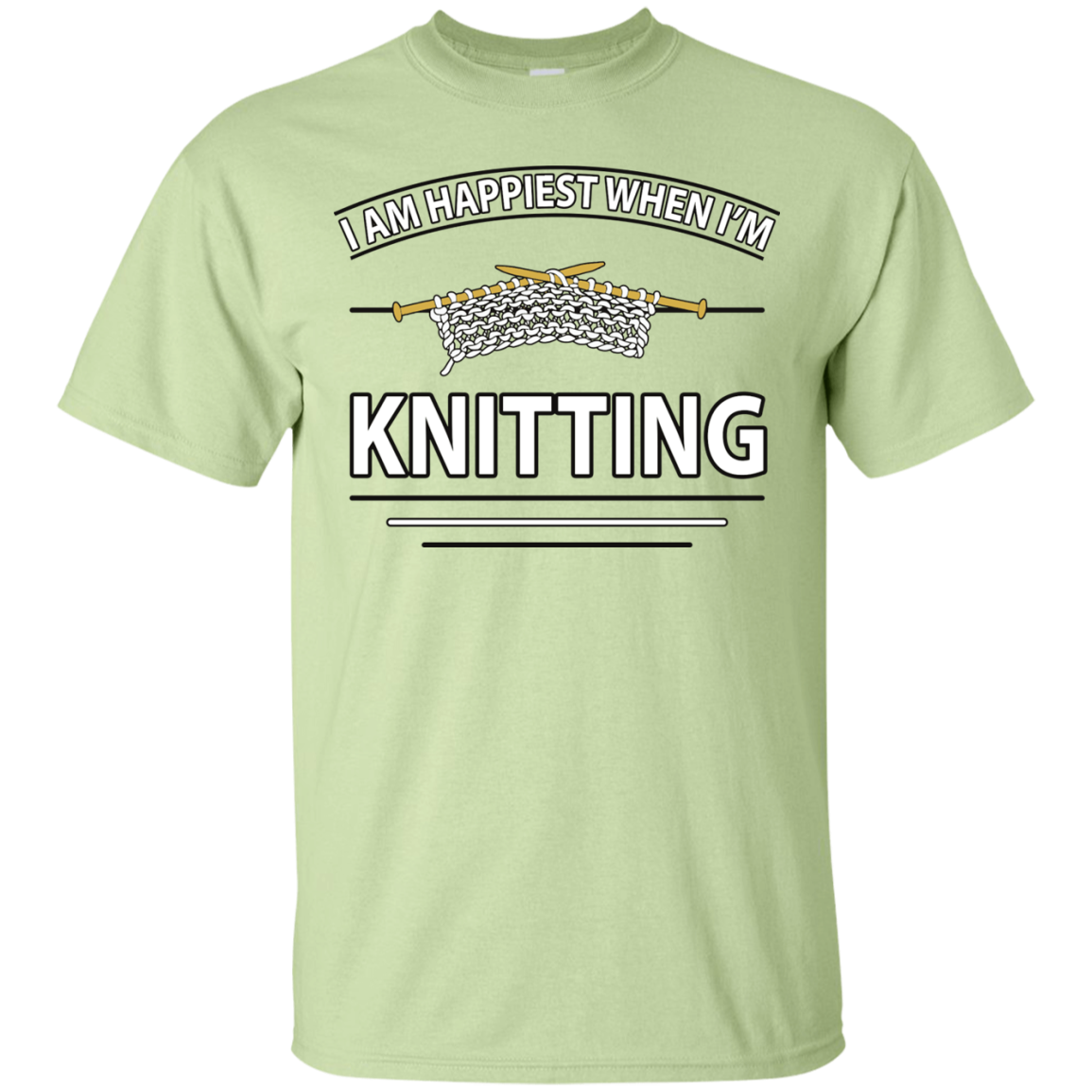 I Am Happiest When I'm Knitting Custom Ultra Cotton T-Shirt - Crafter4Life - 3