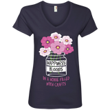 Happiness Blooms with Crafts Ladies V-neck Tee - Crafter4Life - 4