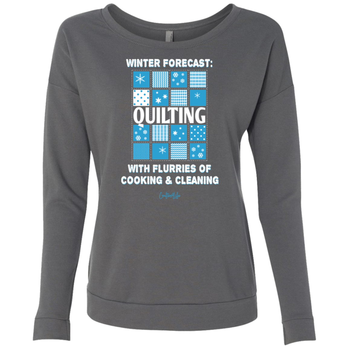 Winter Forecast Quilting Flurries Ladies Long Sleeve Shirts