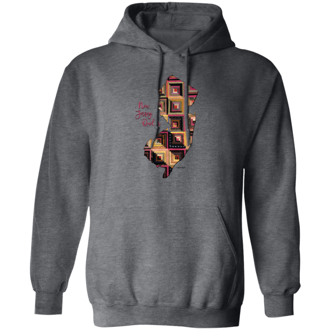 New Jersey Quilter Pullover Hoodie, Gift for Quilting Friends and Family