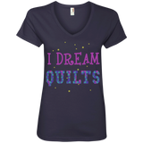 I Dream Quilts Ladies V-neck Tee - Crafter4Life - 1