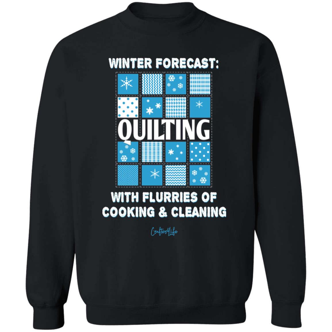 Winter Forecast Quilting Flurries Crewneck Pullover Sweatshirt