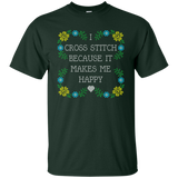 I Cross Stitch Because It Makes Me Happy Custom Ultra Cotton T-Shirt - Crafter4Life - 4
