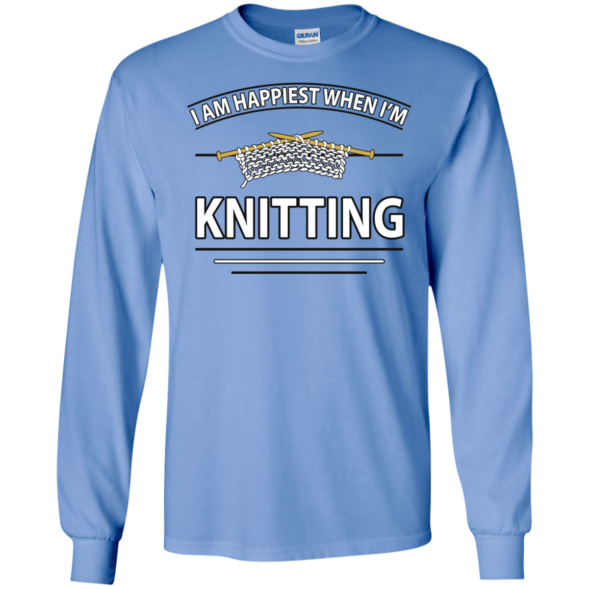 I Am Happiest When I'm Knitting Long Sleeve Ultra Cotton T-Shirt - Crafter4Life - 9