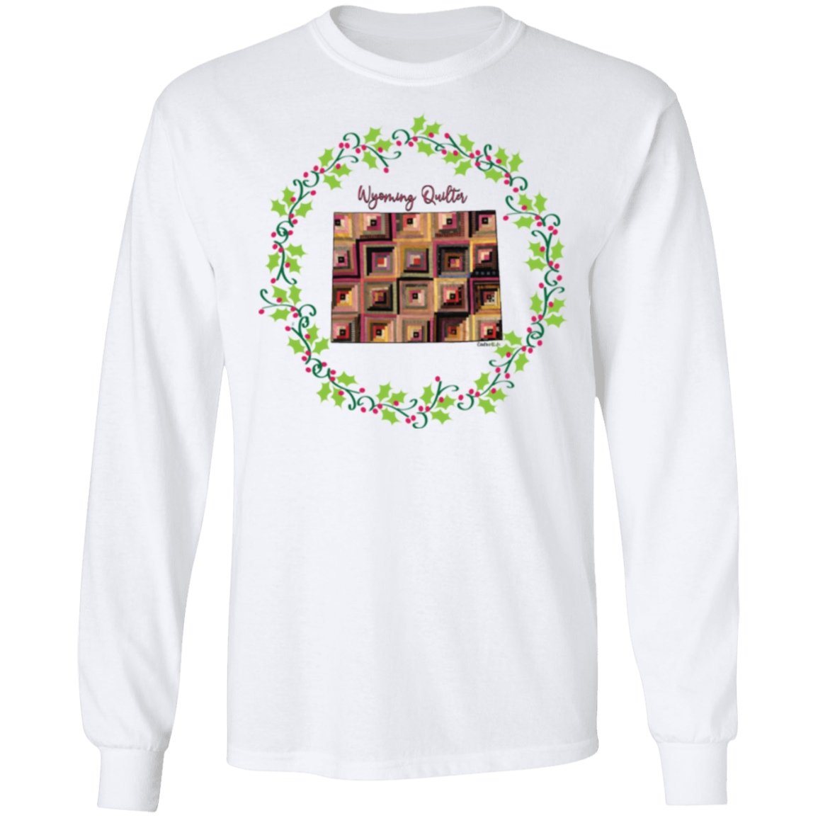 Wyoming Quilter Christmas LS Ultra Cotton T-Shirt