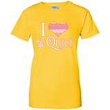 I Heart to Quilt Ladies Custom 100% Cotton T-Shirt - Crafter4Life - 5
