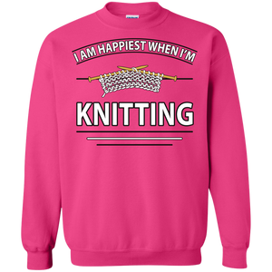 I Am Happiest When I'm Knitting Crewneck Sweatshirts - Crafter4Life - 1