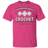 I Am Happiest When I Crochet Custom Ultra Cotton T-Shirt - Crafter4Life - 7