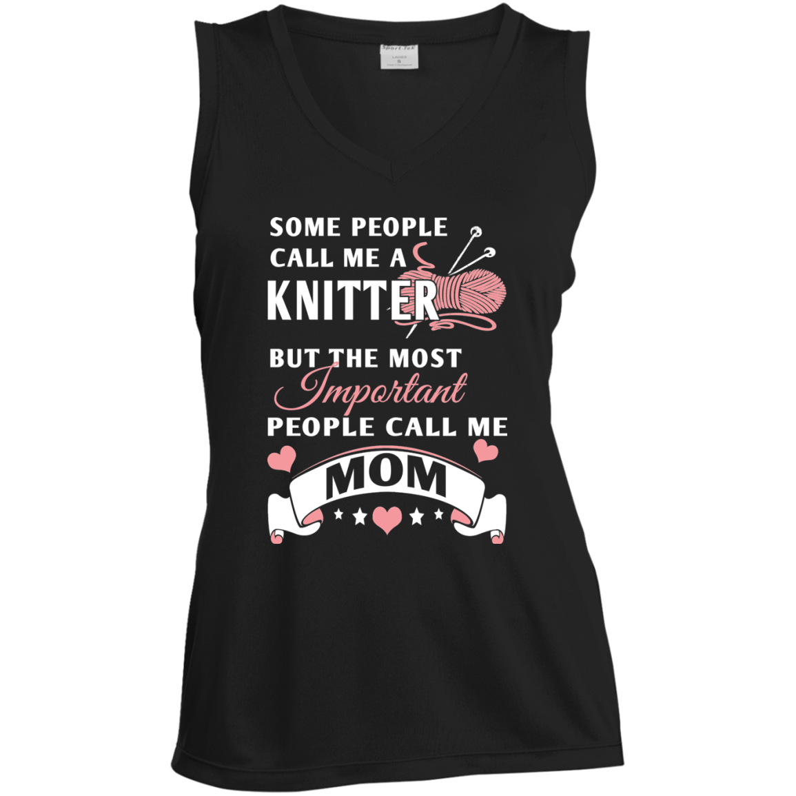 Knitter Mom Ladies' Sleeveless Moisture Absorbing V-Neck
