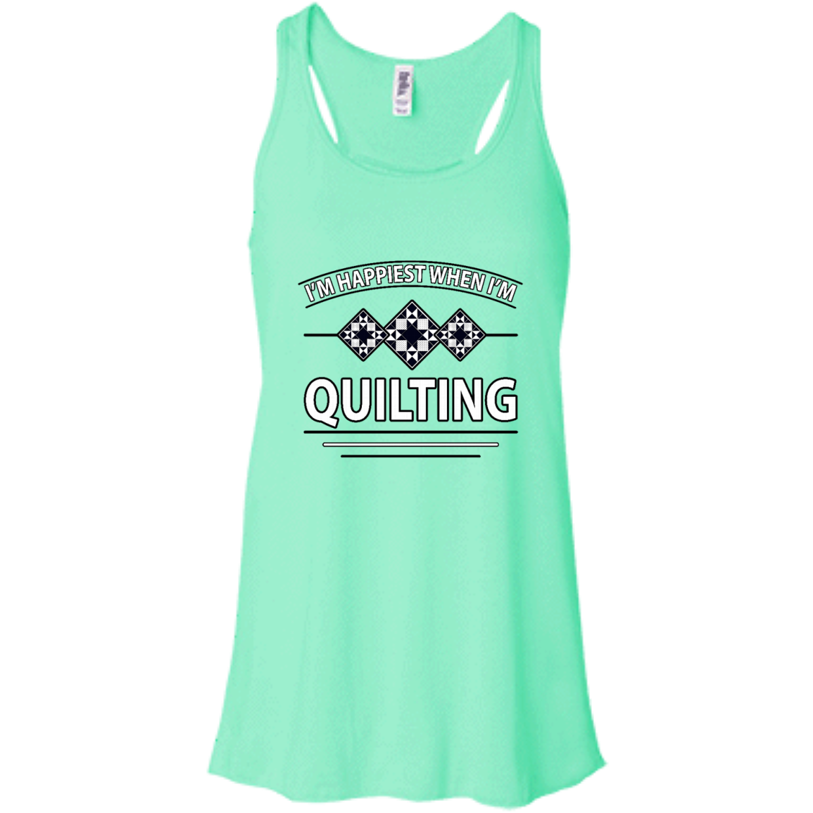 I'm Happiest When I'm Quilting Flowy Racerback Tank