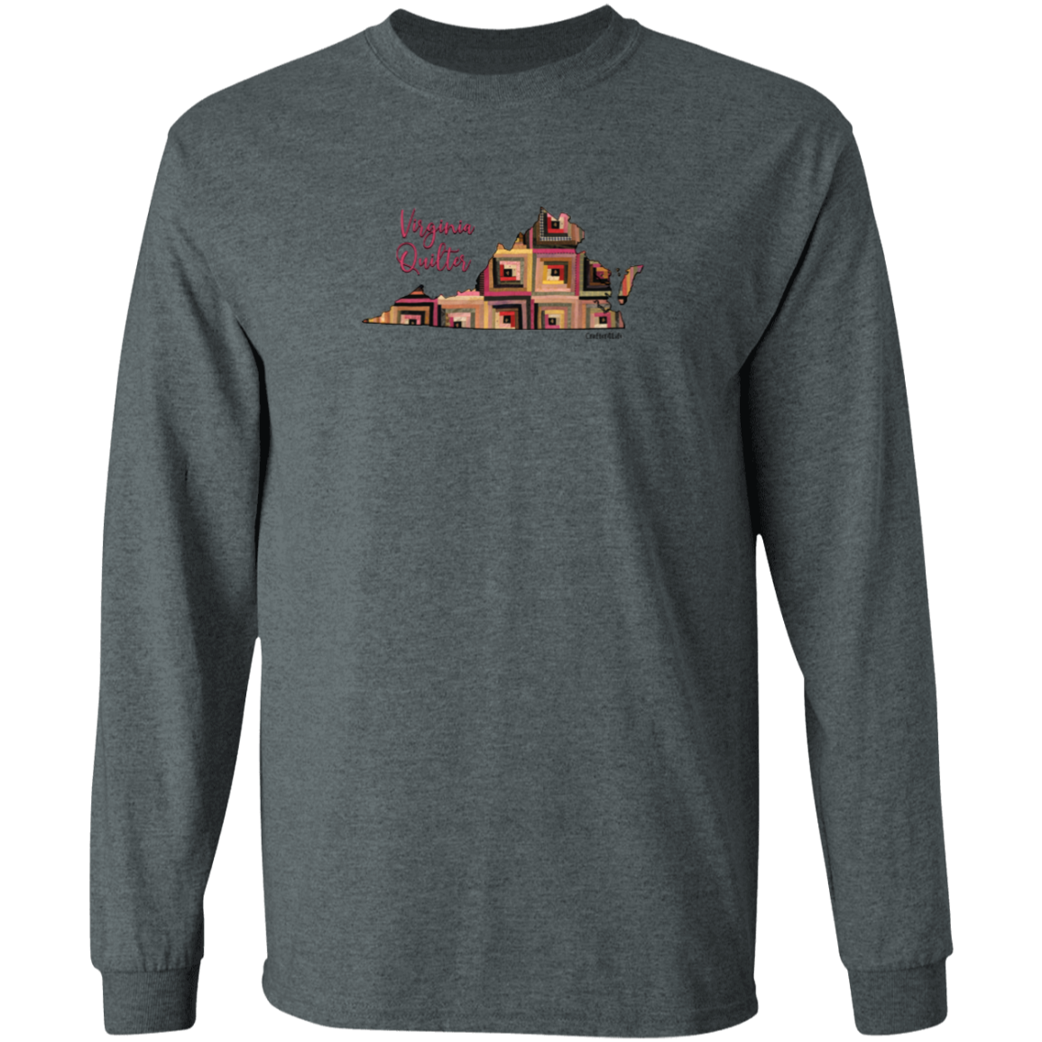 Virginia Quilter Long Sleeve T-Shirt, Gift for Quilting Friends and Family