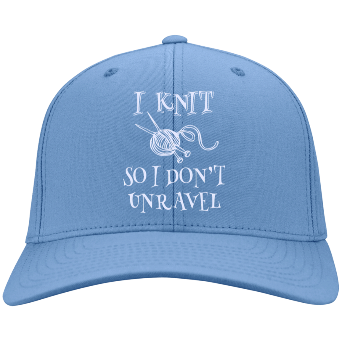 I Knit So I Don't Unravel Twill Cap