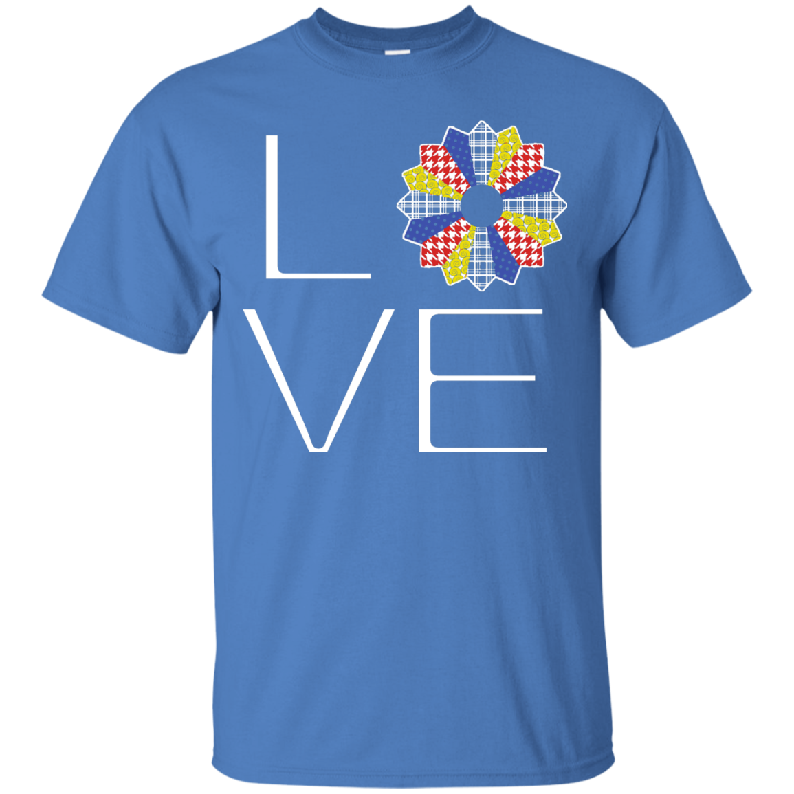 LOVE Quilting (Primary Colors) Custom Ultra Cotton T-Shirt - Crafter4Life - 4