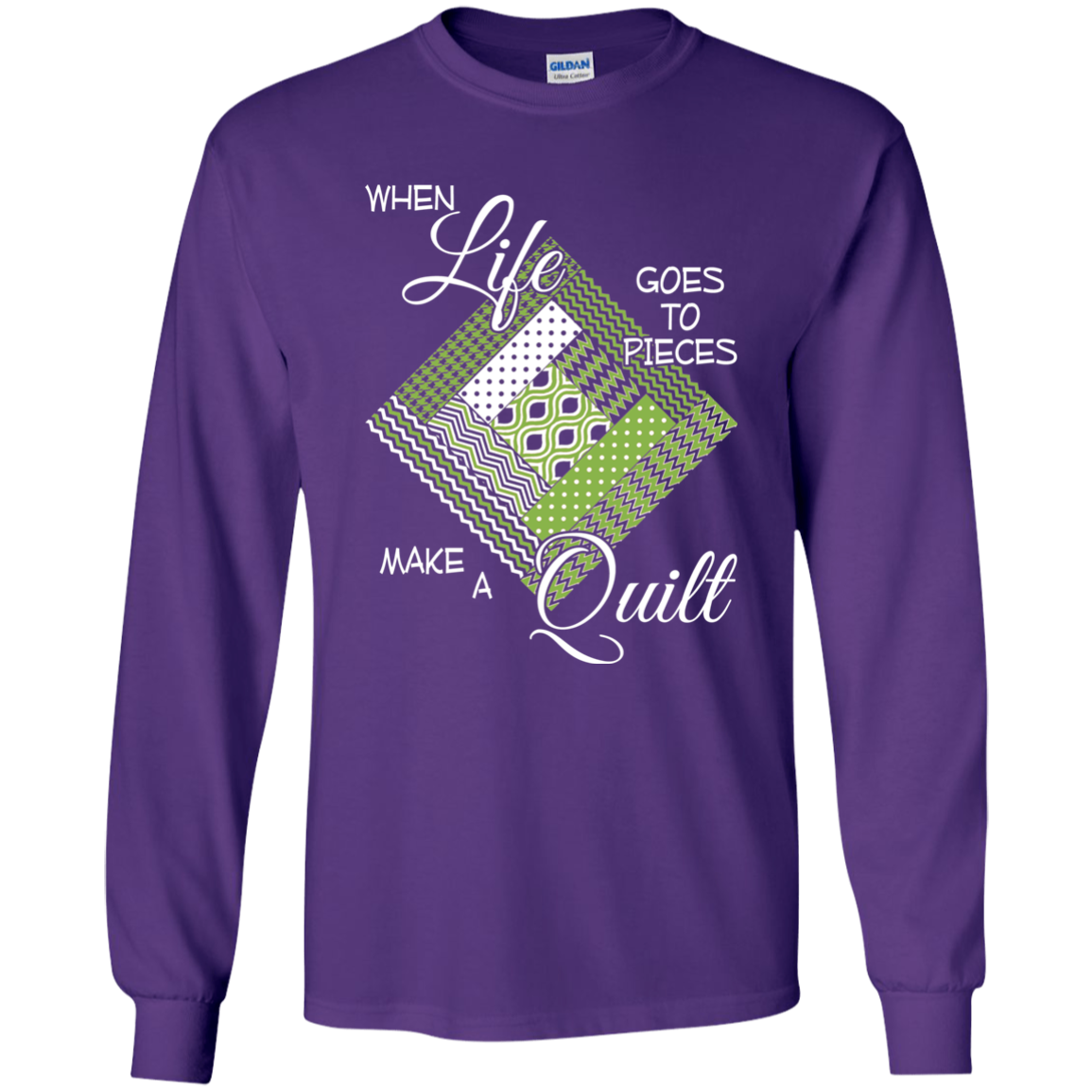Make a Quilt (Greenery) LS Ultra Cotton T-Shirt