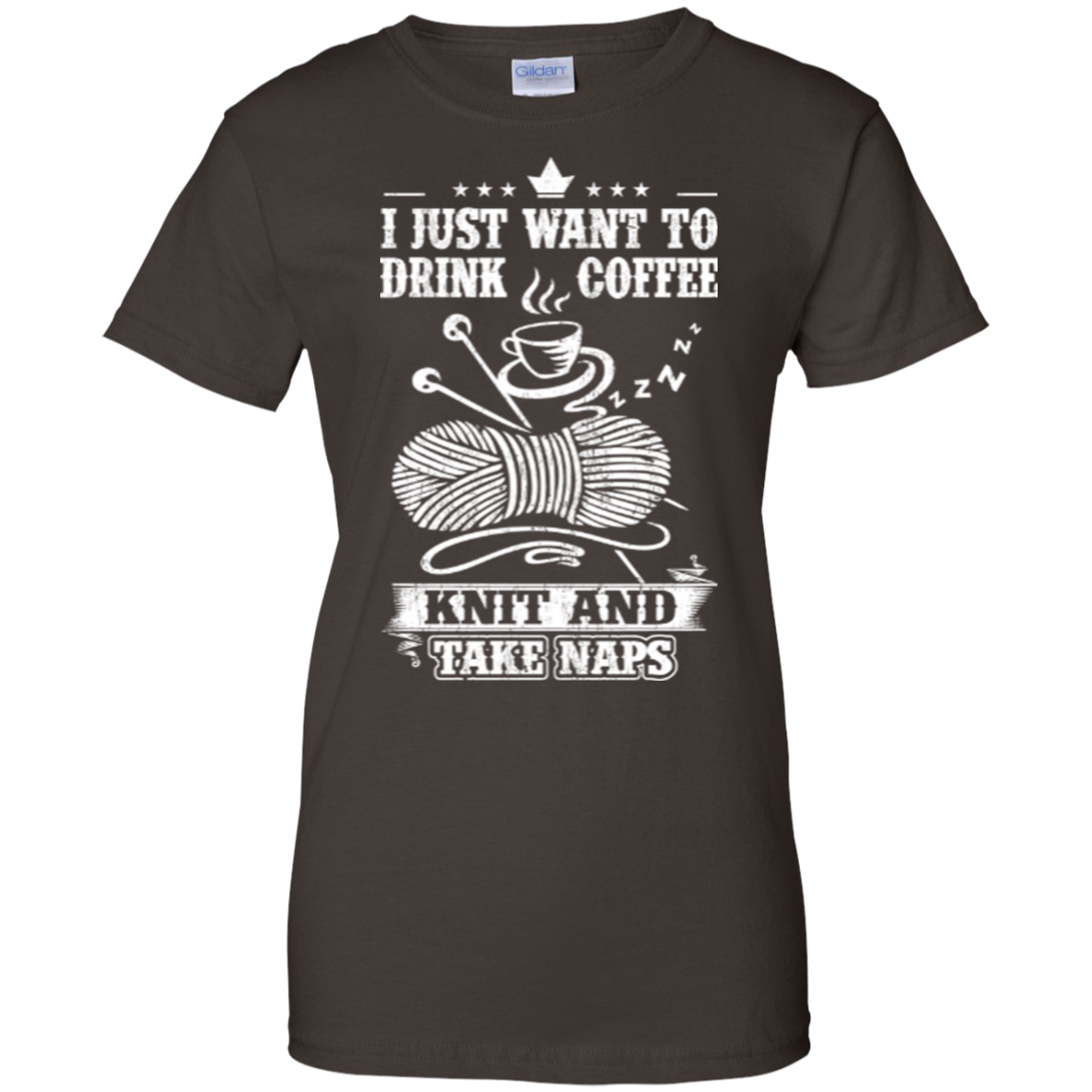 Coffee-Knit-Nap Ladies Custom 100% Cotton T-Shirt - Crafter4Life - 4
