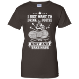 Coffee-Knit-Nap Ladies Custom 100% Cotton T-Shirt - Crafter4Life - 4