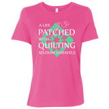 Quilting Seldom Unravels Ladies' Relaxed Jersey Short-Sleeve T-Shirt