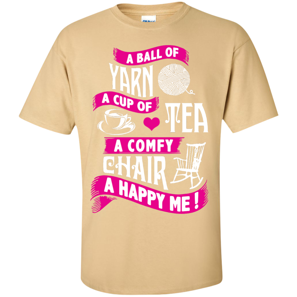A Ball of Yarn, A Happy Me Custom Ultra Cotton T-Shirt - Crafter4Life - 3