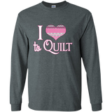 I Heart to Quilt Long Sleeve Ultra Cotton T-Shirt - Crafter4Life - 8