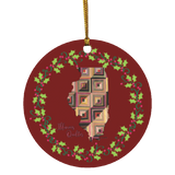 Illinois Quilter Christmas Circle Ornament