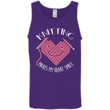 Knitting Makes My Heart Smile Cotton Tank Top