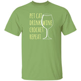 Pet Cat-Drink Wine-Crochet T-Shirt