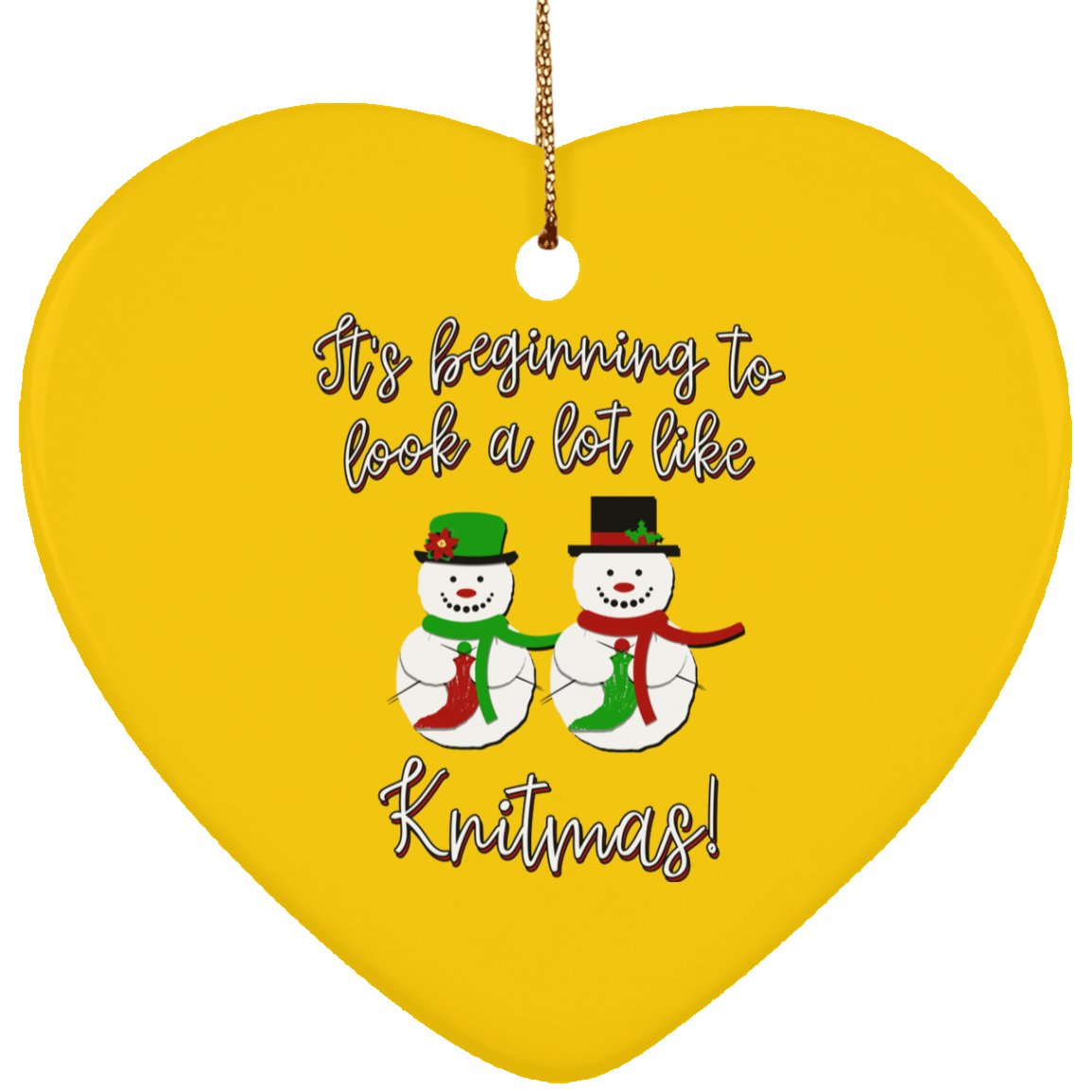 Knitmas Snow Couple Ornaments